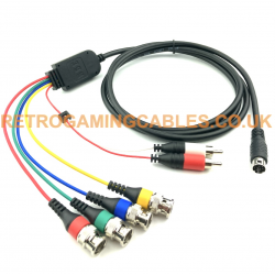 Sega Mega Drive 2 Genesis 2 NTSC/PAL RGBS BNC cable